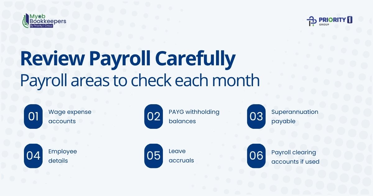 How to Keep MYOB Files Clean and Accountant-Ready 2 Payroll areas to check monthly