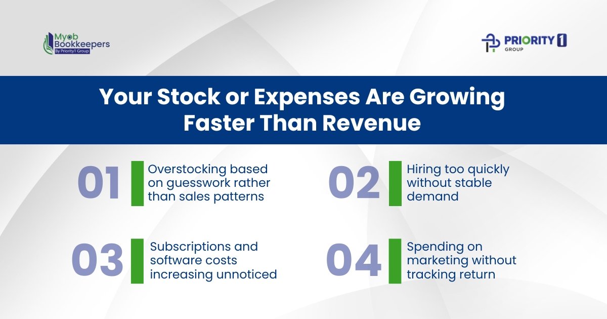 Cash Flow Warning Signs Small Businesses Should Never Ignore 2 Your Stock or Expenses Are Growing Faster Than Revenue